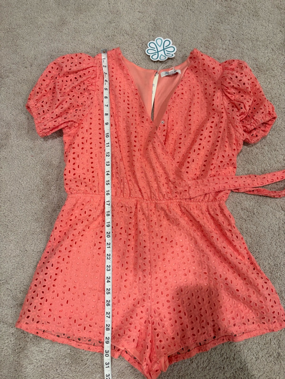 NWT Coral Eyelet Romper - Picture 6 of 6